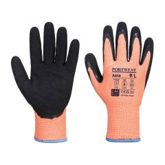 Portwest A646 Vis-Tex Winter HR Cut Glove Nitrile - (Orange/Black)