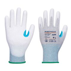 Portwest A699 MR13 ESD PU Palm Glove (Pk12) - (Grey/White)