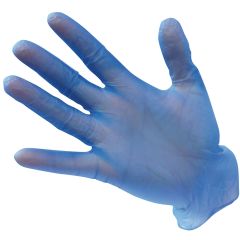 Portwest A905 Powder Free Vinyl Disposable Glove (Pk100) - (Blue)
