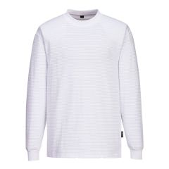 Portwest AS22 Anti-Static ESD Long Sleeve T-Shirt - (White)
