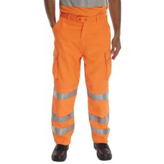 B Seen Hi Vis Rail Spec Combat Trousers RST (Orange)
