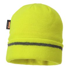 Portwest B023 Reflective Trim Knit Hat Insulatex Lined - (Yellow)