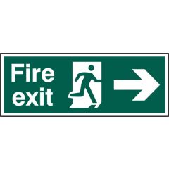 "Fire Exit" Sign - Green Rigid PVC - 400X150mm (5 Pack)