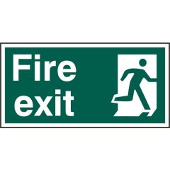"Fire Exit" Sign - Green Rigid PVC- 300X150mm (5 Pack)