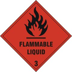 "Flammable Liquid" Sign - White/Red Self Adhesive Vinyl - 200X300mm (5 Pack)
