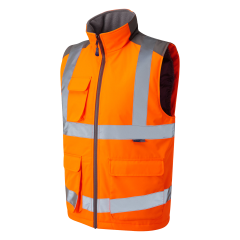 Leo Workwear TORRINGTON ISO 20471 Class 2 Bodywarmer - Hi Vis Orange