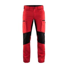 Blaklader 1459 Stretch Service Trousers - 65% Polyester/35% Cotton (Red/Black)
