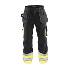Blaklader 1529 High Visibility Trousers 100% Cotton Twill (Black/Yellow)