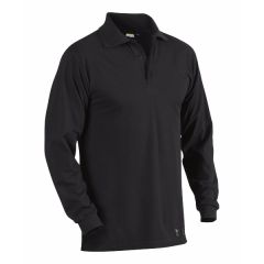 Blaklader 3374 Flame Retardant Pique Long Sleeved Polo Shirt (Black)