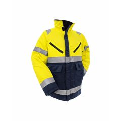 Blaklader 4828 High Vis Winter Jacket - Warm Pile Lining (Yellow/ Navy Blue)