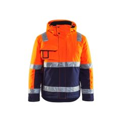 Blaklader 4870 Winter Jacket High Vis - Waterproof, Quilt Lined (Orange/Navy Blue)