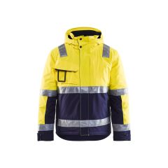 Blaklader 4870 Winter Jacket High Vis - Waterproof, Quilt Lined (Yellow/Navy Blue)