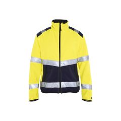 Blaklader 4877 High Vis Softshell Jacket - Waterproof (Yellow/Navy Blue)