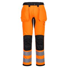 Portwest CD889 WX2 Eco Hi-Vis Holster Pocket Trousers - (Orange/Black)