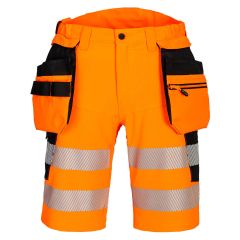 Portwest DX446 DX4 Hi-Vis Holster Pocket Shorts - (Orange/Black)