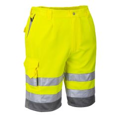 Portwest E043 Hi-Vis Contrast Shorts - (Yellow/Grey)