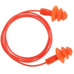 Portwest EP04 Reusable Corded TPR Ear Plugs (50 pairs) - (Orange)
