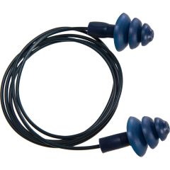 Portwest EP07 Detectable TPR Corded Ear Plugs (50 pairs) - (Blue)