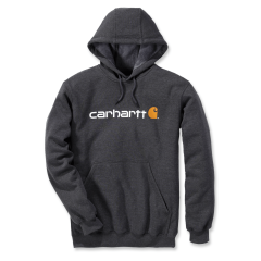 Carhartt 100074 Signature Logo Hoodie - Men&#039;s - Carbon Heather