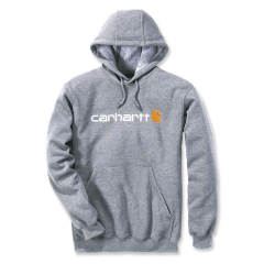 Carhartt 100074 Signature Logo Hoodie - Men&#039;s - Heather Grey