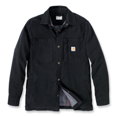 Carhartt 105532 Fleece Lined Snap Front Shirt Jacket - Men&#039;s - Black