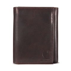 Carhartt B0000219 Oil Tan Leather Trifold Wallet - Men's - Dark Brown