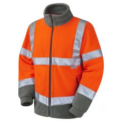 Leo Workwear HARTLAND ISO 20471 Class 3 Fleece Jacket - Hi Vis Orange