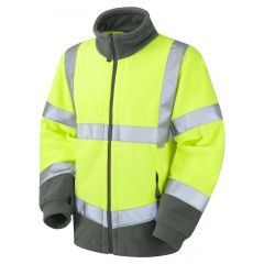 Leo Workwear HARTLAND ISO 20471 Class 3 Fleece Jacket - Hi Vis Yellow