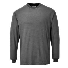 Portwest FR11 Flame Resistant Anti-Static Long Sleeve T-Shirt - (Grey)
