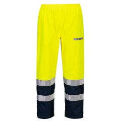 Portwest FR410 Bizflame Rain+ Hi-Vis Light Arc Trousers - (Yellow/Navy)