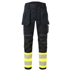 Portwest FR416 PW3 FR Hi Vis Class 1 Holster Trousers - (Yellow/Black)