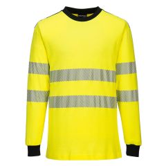 Portwest FR701 PW3 Flame Resistant Hi-Vis T-Shirt - (Yellow/Black)