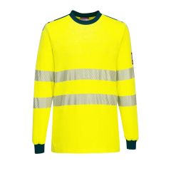 Portwest FR701 PW3 Flame Resistant Hi-Vis T-Shirt - (Yellow/Navy)