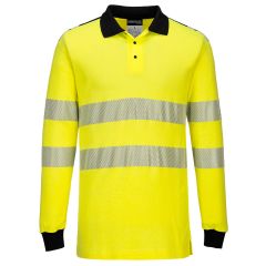 Portwest FR702 PW3 Flame Resistant Hi-Vis Polo Shirt - (Yellow/Black)