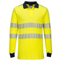 Portwest FR702 PW3 Flame Resistant Hi-Vis Polo Shirt - (Yellow/Navy)