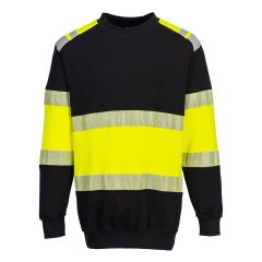 Portwest FR716 PW3 Flame Resistant Class 1 Sweatshirt  - (Yellow/Black)