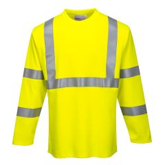 Portwest FR96 FR Hi-Vis Long Sleeve T-Shirt - (Yellow)