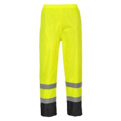 Portwest H444 Hi-Vis Contrast Classic Rain Trousers - (Yellow/Black)