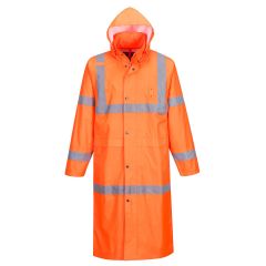 Portwest H445 Hi-Vis Rain Coat 122cm  - (Orange)