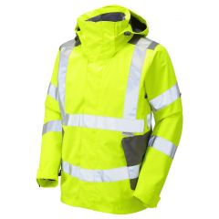 Leo Workwear EXMOOR ISO 20471 Class 3 Breathable Jacket - Hi Vis Yellow