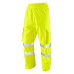 Leo Workwear INSTOW ISO 20471 Class 1 Breathable Cargo Overtrouser - Hi Vis Yellow
