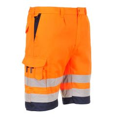 Portwest L043 Hi-Vis Lightweight Polycotton Shorts - (Orange/Navy)