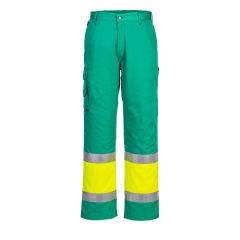Portwest L049 Hi-Vis Lightweight Contrast Class 1 Service Trousers - (Yellow/Teal)