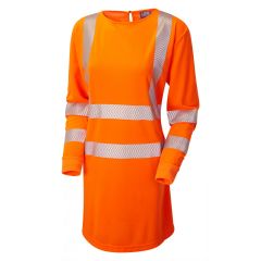 Leo Workwear LILLY ISO 20471 Women's Class 3 Coolviz Ultra Modesty Tunic - Hi Vis Orange