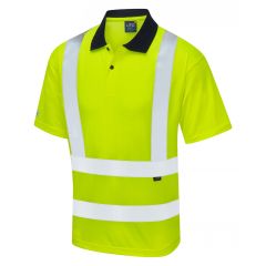 Leo Workwear CROYDE ISO 20471 Class 2 Comfort Polo Shirt - Hi Vis Yellow