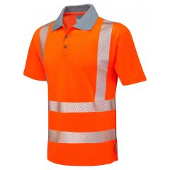 Leo Workwear WOOLACOMBE ISO 20471 Class 2 Coolviz Plus Polo Shirt - Hi Vis Orange