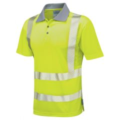 Leo Workwear WOOLACOMBE ISO 20471 Class 2 Coolviz Plus Polo Shirt - Hi Vis Yellow
