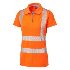 Leo Workwear PIPPACOTT ISO 20471 Class 2 Coolviz Plus Women's Polo Shirt - Hi Vis Orange
