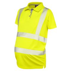 Leo Workwear LOVACOTT ISO 20471 Class 2 Coolviz Ultra Women's Maternity Polo Shirt - Hi Vis Yellow