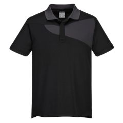 Portwest PW210 PW2 Cotton Comfort Polo Shirt S/S - (Black/Zoom Grey)